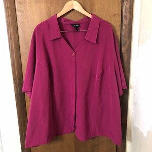 Maggie Barnes 5X Fuschia Button-Down Shirt